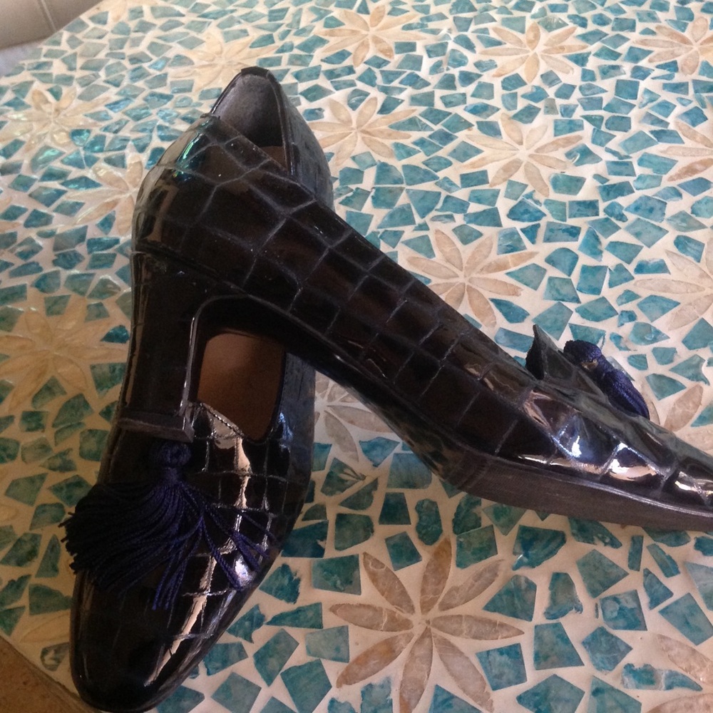 Navy Leather Pump - image 2